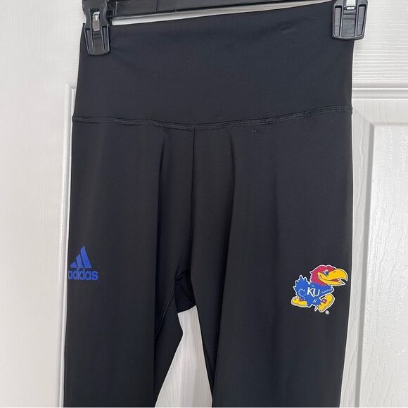 adidas Pants - Adidas x University of Kansas KU Jayhawks 7/8 Black Tights Leggings High rise